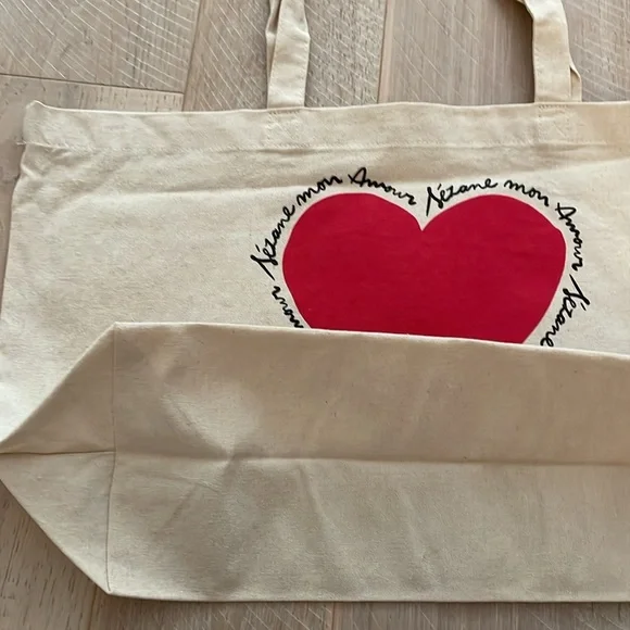 Sezane 100% Cotton Heart Totebag - Picture 5 of 8